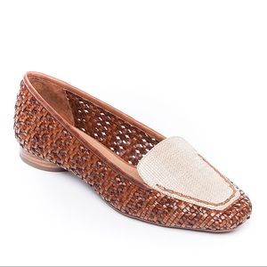 Bernardo Edyth Woven Raffia Loafer Flats